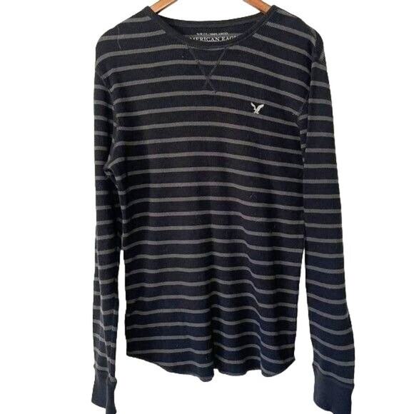 American Eagle Outfitters Heritage Striped Long Sleeve Thermal Shirt Large - Picture 2 of 8